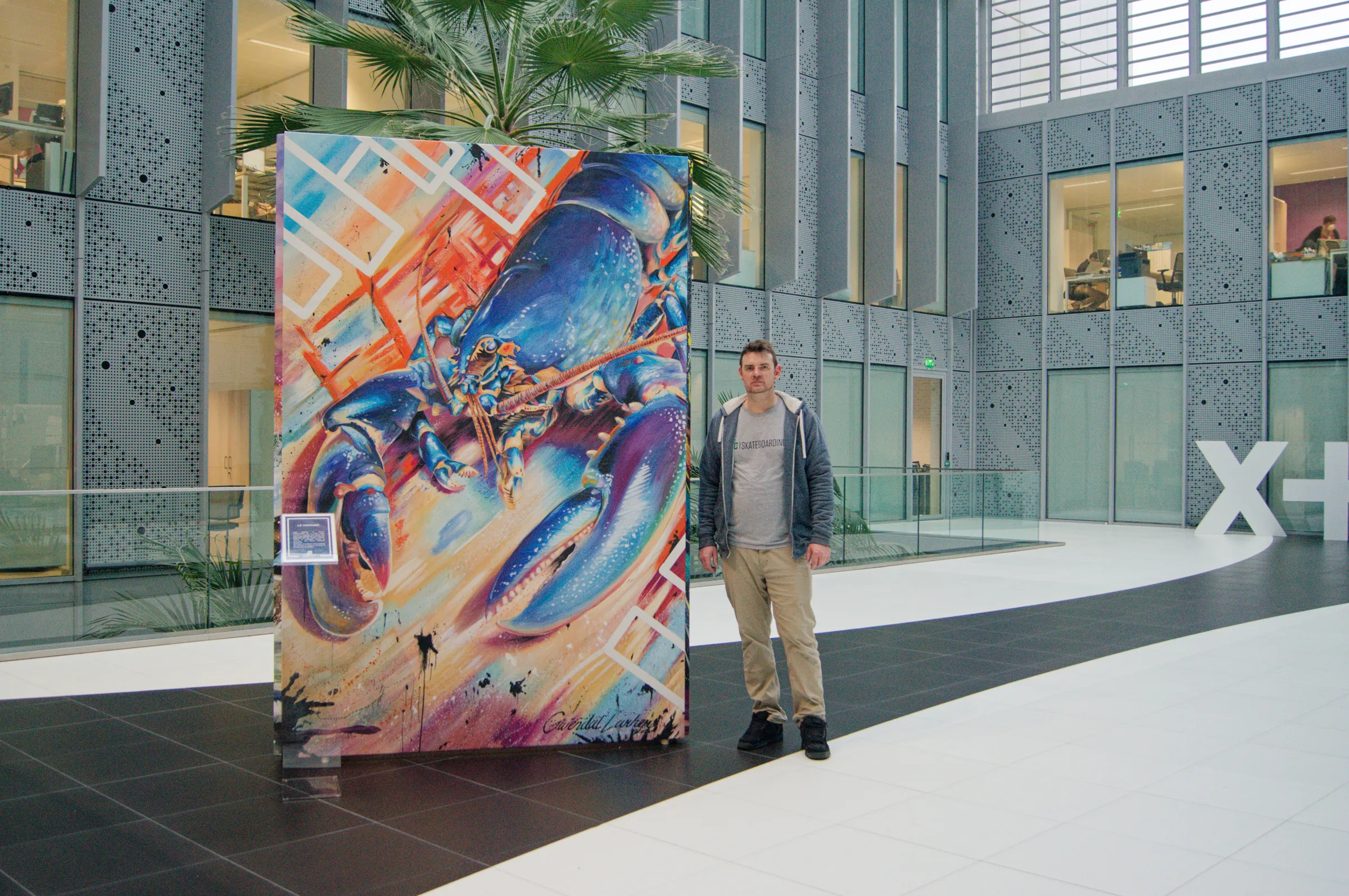 Tableau mural décorant les locaux de la Banque Populaire à Rennes.